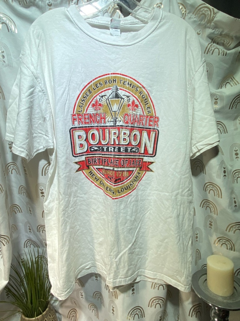 Fruit of the Loom White Bourbon Street French Quarter Graphic Tee